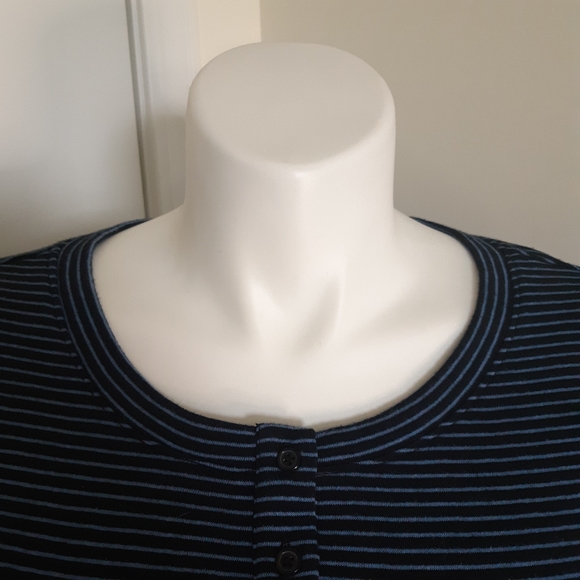 Vintage America Size Large Striped Top Blue Crew - Picture 2 of 7
